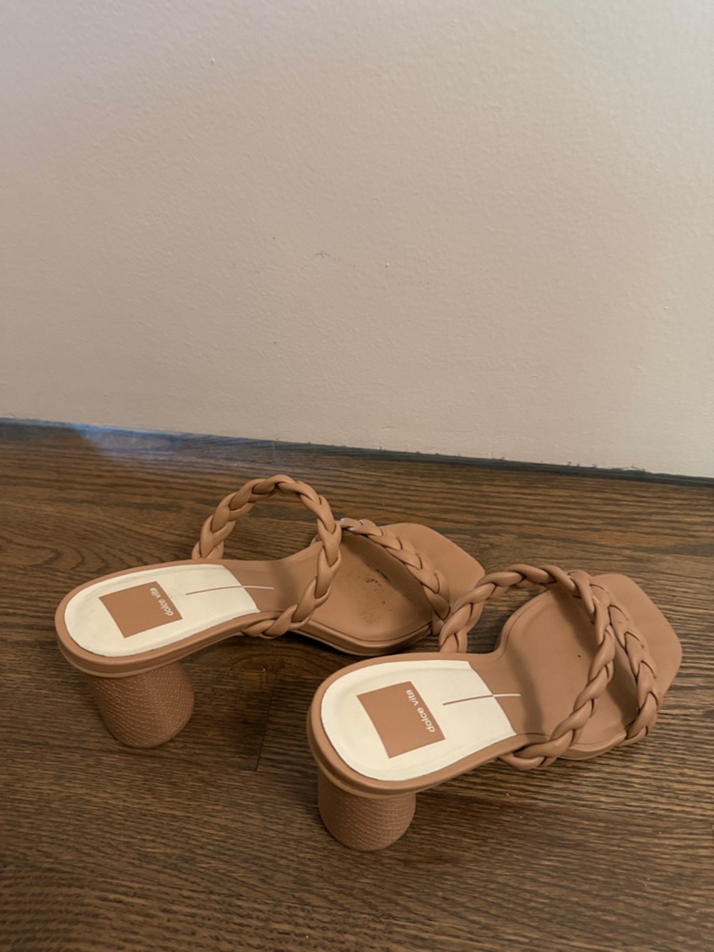 Dolce Vita Braided Double-Strap Block Heel Sandals - Camel